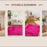 Ultra Soft Area Rug, Non Slip, Stain Resistant, Washable Area Rugs for Living Room, Bedroom, Artistic Low Pile Kitchen Washable Carpet(Pink)