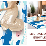 Ultra Soft Area Rug, Non Slip, Stain Resistant, Washable Area Rugs for Living Room, Bedroom, Adorable Sea Animal Decor Theme(Blue)