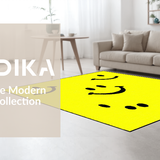 Ultra Soft Area Rug, Non Slip, Stain Resistant, Washable Area Rugs for Living Room, Bedroom, Lively Happy Emblematic Theme(Yellow)