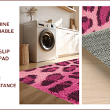 Ultra Soft Area Rug, Non Slip, Stain Resistant, Washable Area Rugs for Living Room, Bedroom, Vibrant Plush Faux Fur Rug for 70s Home Decor(Pink)
