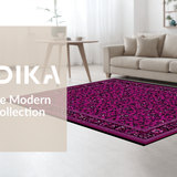 Ultra Soft Area Rug, Non Slip, Stain Resistant, Washable Area Rugs for Living Room, Bedroom, Elegant Curvilinear Scrollwork Design(Purple)