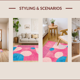 Ultra Soft Area Rug, Non Slip, Stain Resistant, Washable Area Rugs for Living Room, Bedroom, Abstract Boho Washable(Pink)
