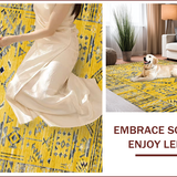 Ultra Soft Area Rug, Non Slip, Stain Resistant, Washable Area Rugs for Living Room, Bedroom, Chic Modern Abstract Composition(Yellow)
