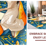 Lively Earth Tone Mushroom Print(Blue)