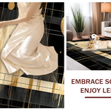 Ultra Soft Area Rug, Non Slip, Stain Resistant, Washable Area Rugs for Living Room, Bedroom, Contemporary Dynamic Artful Shapes(Gold)