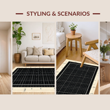 Ultra Soft Area Rug, Non Slip, Stain Resistant, Washable Area Rugs for Living Room, Bedroom, Quirky Black and White Learning Canvas(Gray)