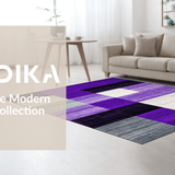 Ultra Soft Area Rug, Non Slip, Stain Resistant, Washable Area Rugs for Living Room, Bedroom, Bold Diamond Abstract Composition(Purple)