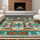 Ultra Soft Area Rug, Non Slip, Stain Resistant, Washable Area Rugs for Living Room, Bedroom, Chic Abstract Southwestern Flair(Brown)