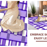 Ultra Soft Area Rug, Non Slip, Stain Resistant, Washable Area Rugs for Living Room, Bedroom, Whimsical Wavy Checkerboard Aesthetic(Purple)