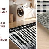 Ultra Soft Area Rug, Non Slip, Stain Resistant, Washable Area Rugs for Living Room, Bedroom, Black Bow Accent Rug, Girly Preppy Decor(Black)