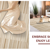 Ultra Soft Area Rug, Non Slip, Stain Resistant, Washable Area Rugs for Living Room, Bedroom, Natural Circle Boho Elegance(Beige)