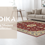 Ultra Soft Area Rug, Non Slip, Stain Resistant, Washable Area Rugs for Living Room, Bedroom, Rustic Vintage Ethnic Patterns(Red)