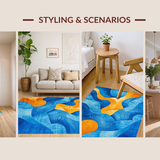 Eclectic Colorful Wave Motif(Blue)