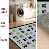 Ultra Soft Area Rug, Non Slip, Stain Resistant, Washable Area Rugs for Living Room, Bedroom, Charming Playful Cat Paw Motif(Black)