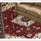 Ultra Soft Area Rug, Non Slip, Stain Resistant, Washable Area Rugs for Living Room, Bedroom, Chic Red Floral Geometry Blend(Red)