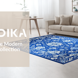 Ultra Soft Area Rug, Non Slip, Stain Resistant, Washable Area Rugs for Living Room, Bedroom, Serene Asian Elegance with Detailed Print(Blue)
