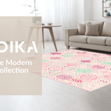 Ultra Soft Area Rug, Non Slip, Stain Resistant, Washable Area Rugs for Living Room, Bedroom, Vibrant Holiday Egg Arrangement(Pink)
