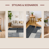 Ultra Soft Area Rug, Non Slip, Stain Resistant, Washable Area Rugs for Living Room, Bedroom, Chic Modern Geometric Motif(Black)