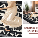 Ultra Soft Area Rug, Non Slip, Stain Resistant, Washable Area Rugs for Living Room, Bedroom, Vibrant Zebra-Inspired Artistic Flair(Black)