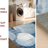 Ultra Soft Area Rug, Non Slip, Stain Resistant, Washable Area Rugs for Living Room, Bedroom, Modern Snowball Inspired Pattern(Blue)