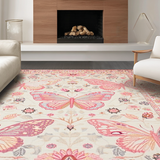Ultra Soft Area Rug, Non Slip, Stain Resistant, Washable Area Rugs for Living Room, Bedroom, Vibrant Floral Boho Inspiration(Ivory)