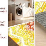 Ultra Soft Area Rug, Non Slip, Stain Resistant, Washable Area Rugs for Living Room, Bedroom, Eclectic Fluid Shape Decor Accent(Yellow)