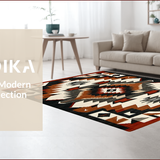 Ultra Soft Area Rug, Non Slip, Stain Resistant, Washable Area Rugs for Living Room, Bedroom, Contemporary Native American Aesthetic(Beige)