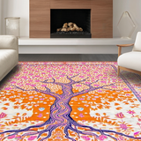 Ultra Soft Area Rug, Non Slip, Stain Resistant, Washable Area Rugs for Living Room, Bedroom, Rustic Vintage Nature Design(Orange)