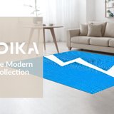 Ultra Soft Area Rug, Non Slip, Stain Resistant, Washable Area Rugs for Living Room, Bedroom, Stylish Retro Wave Composition(Blue)