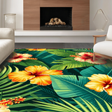 Ultra Soft Area Rug, Non Slip, Stain Resistant, Washable Area Rugs for Living Room, Bedroom, Exotic Rustic Patterned Harmony(Yellow)