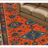 Ultra Soft Area Rug, Non Slip, Stain Resistant, Washable Area Rugs for Living Room, Bedroom, Rust Boho Living Room Non-Slip Carpet(Orange)