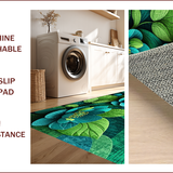 Ultra Soft Area Rug, Non Slip, Stain Resistant, Washable Area Rugs for Living Room, Bedroom, Wildflower Non-Skid Laundry Room Runner Rug(Green)