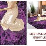Ultra Soft Area Rug, Non Slip, Stain Resistant, Washable Area Rugs for Living Room, Bedroom, Vintage Ethnic Geometric Arrangement(Purple)
