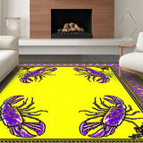 Ultra Soft Area Rug, Non Slip, Stain Resistant, Washable Area Rugs for Living Room, Bedroom, Charming Coastal Mardi Gras Vibe(Yellow)