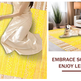 Ultra Soft Area Rug, Non Slip, Stain Resistant, Washable Area Rugs for Living Room, Bedroom, Whimsical Textured Tasseled Runner(Yellow)