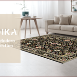 Ultra Soft Area Rug, Non Slip, Stain Resistant, Washable Area Rugs for Living Room, Bedroom, Soft Floral Vintage Living Room Rug(Beige)