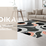 Ultra Soft Area Rug, Non Slip, Stain Resistant, Washable Area Rugs for Living Room, Bedroom, Trendy Textured Organic Form(Black)