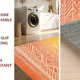 Ultra Soft Area Rug, Non Slip, Stain Resistant, Washable Area Rugs for Living Room, Bedroom, Modern Freeform Color Blend Style(Orange)