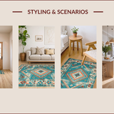Eclectic Earthy Geometric Arrangement(Blue)
