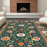 Ultra Soft Area Rug, Non Slip, Stain Resistant, Washable Area Rugs for Living Room, Bedroom, Contemporary Nature Inspired Design(Green)