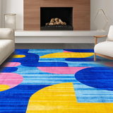 Playful Swirling Abstract Shapes(Blue)
