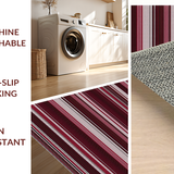 Ultra Soft Area Rug, Non Slip, Stain Resistant, Washable Area Rugs for Living Room, Bedroom, Colorful Striped Boho Elegance(Red)