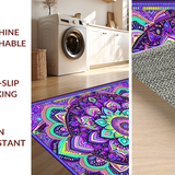 Ultra Soft Area Rug, Non Slip, Stain Resistant, Washable Area Rugs for Living Room, Bedroom, Lively Contemporary Tiled Aesthetic(Purple)