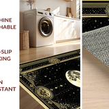 Ultra Soft Area Rug, Non Slip, Stain Resistant, Washable Area Rugs for Living Room, Bedroom, Mystical Snake Lunar Motif(Black)