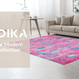 Ultra Soft Area Rug, Non Slip, Stain Resistant, Washable Area Rugs for Living Room, Bedroom, Eclectic Colorful Egg Imagery(Pink)
