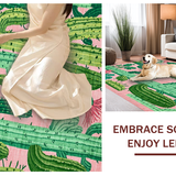 Ultra Soft Area Rug, Non Slip, Stain Resistant, Washable Area Rugs for Living Room, Bedroom, Whimsical Bright Green Leaf Style(Pink)