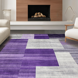 Ultra Soft Area Rug, Non Slip, Stain Resistant, Washable Area Rugs for Living Room, Bedroom, Sophisticated Tiled Geometric Arrangement(Purple)