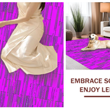 Ultra Soft Area Rug, Non Slip, Stain Resistant, Washable Area Rugs for Living Room, Bedroom, Artful Typography in Eye-Catching Hues(Purple)