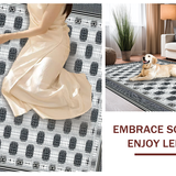 Ultra Soft Area Rug, Non Slip, Stain Resistant, Washable Area Rugs for Living Room, Bedroom, Stylish Abstract Linear Design(Black)