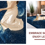 Ultra Soft Area Rug, Non Slip, Stain Resistant, Washable Area Rugs for Living Room, Bedroom, Serene Nighttime Celestial Display(Blue)